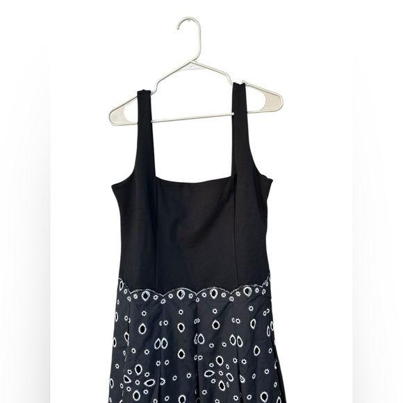 NWT Maeve Sleeveless Square-Neck Eyelet Midi Dress - Size Large - Black - Picture 9 of 14